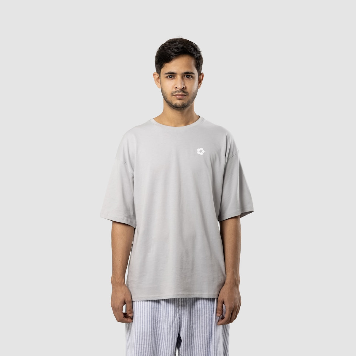 Silver AeroCotton Drop-Shoulder Tee by COMFIQ
