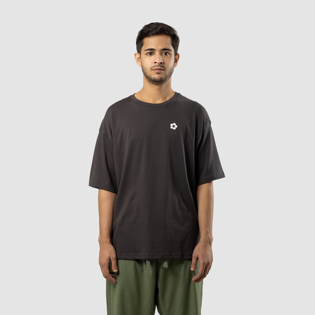 Charcoal AeroCotton Drop-Shoulder Tee by COMFIQ
