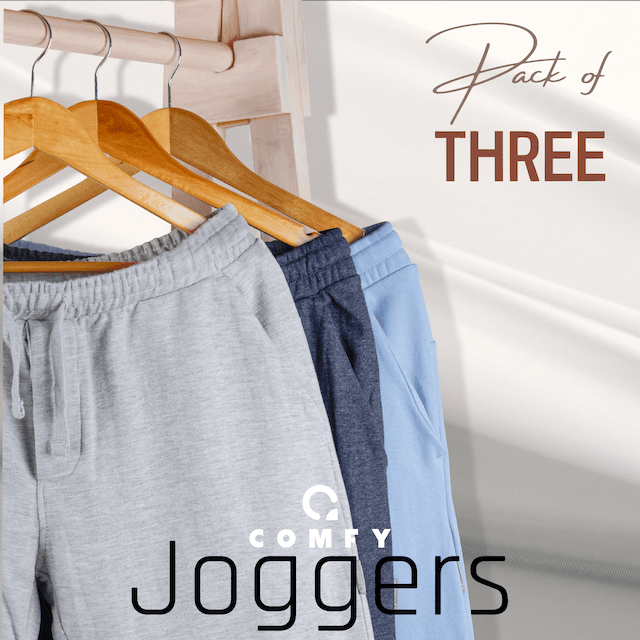 Comfy Terry Joggers – Pack of 3 by COMFIQ