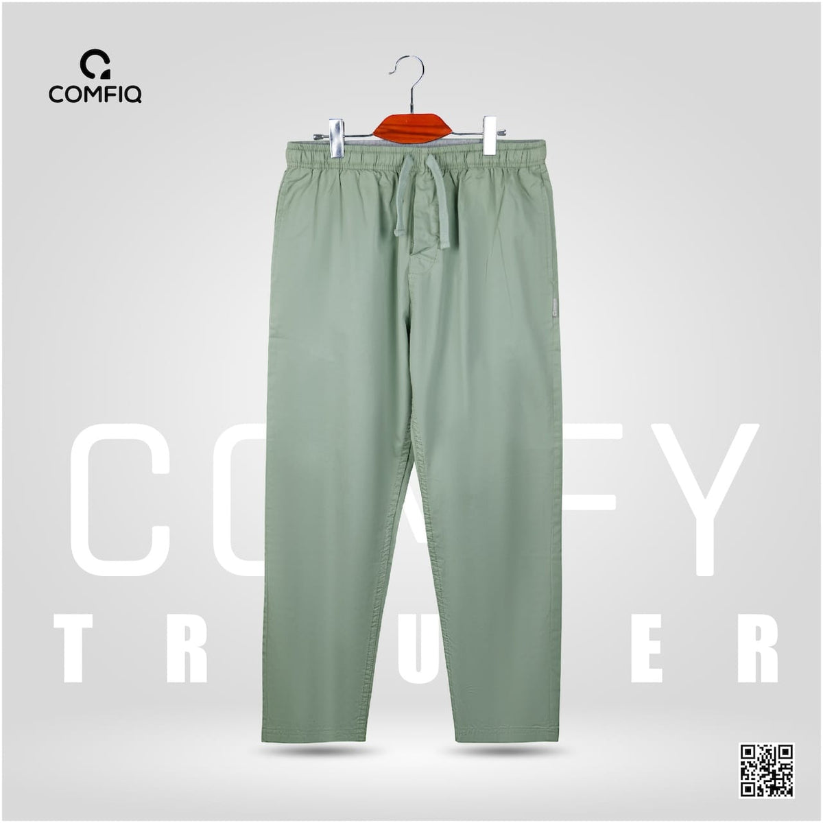 Comfy Cotton Trouser in Ice Green by COMFIQ