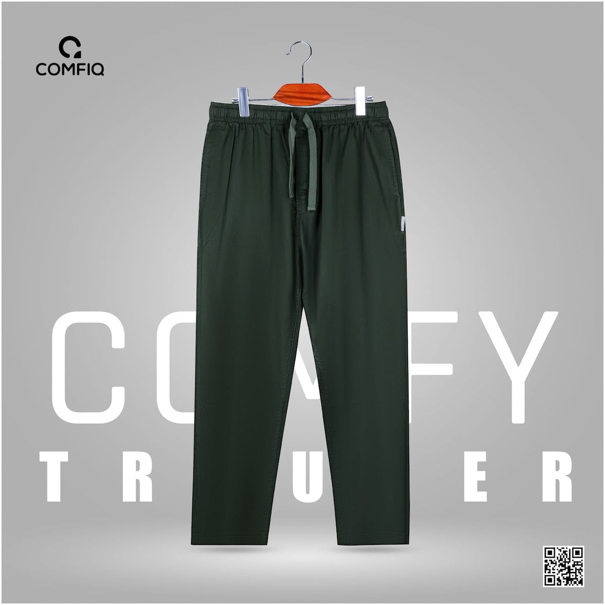 Comfy Cotton Trouser in Olive by COMFIQ