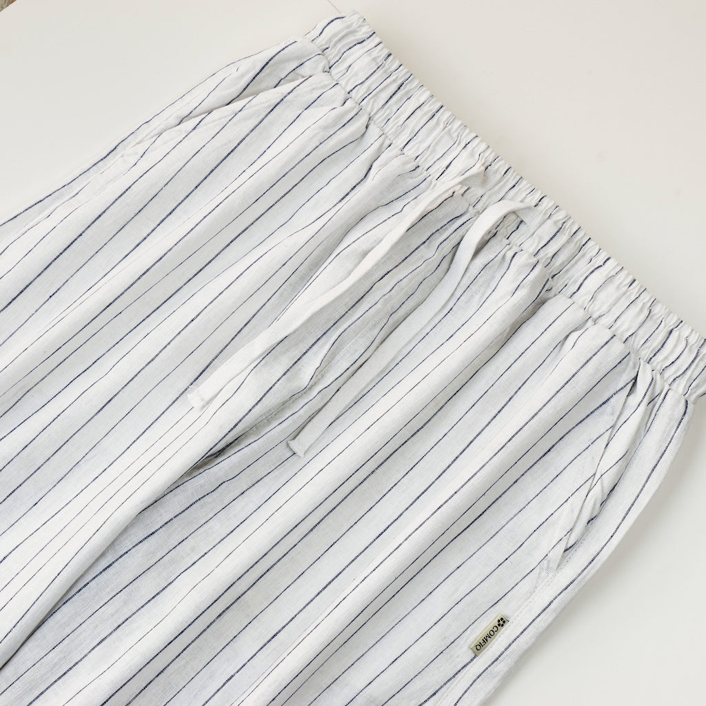 Ocean Waves Textured Linen Trouser – view 2
