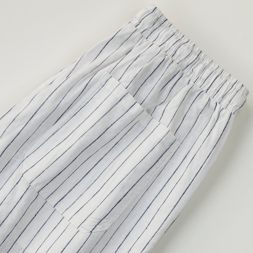 Ocean Waves Textured Linen Trouser – view 3
