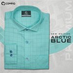 Premium Casual Check Shirt - Arctic Blue - Image 3