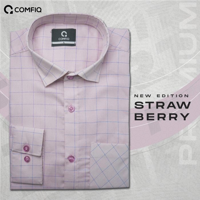 Premium Casual Check Shirt - Strawberry - Image 3