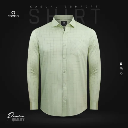 Premium Casual Check Shirt - Icy Green