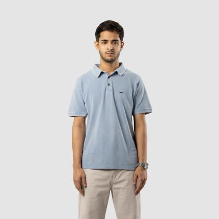 Ice Blue - Double Lacoste Polo