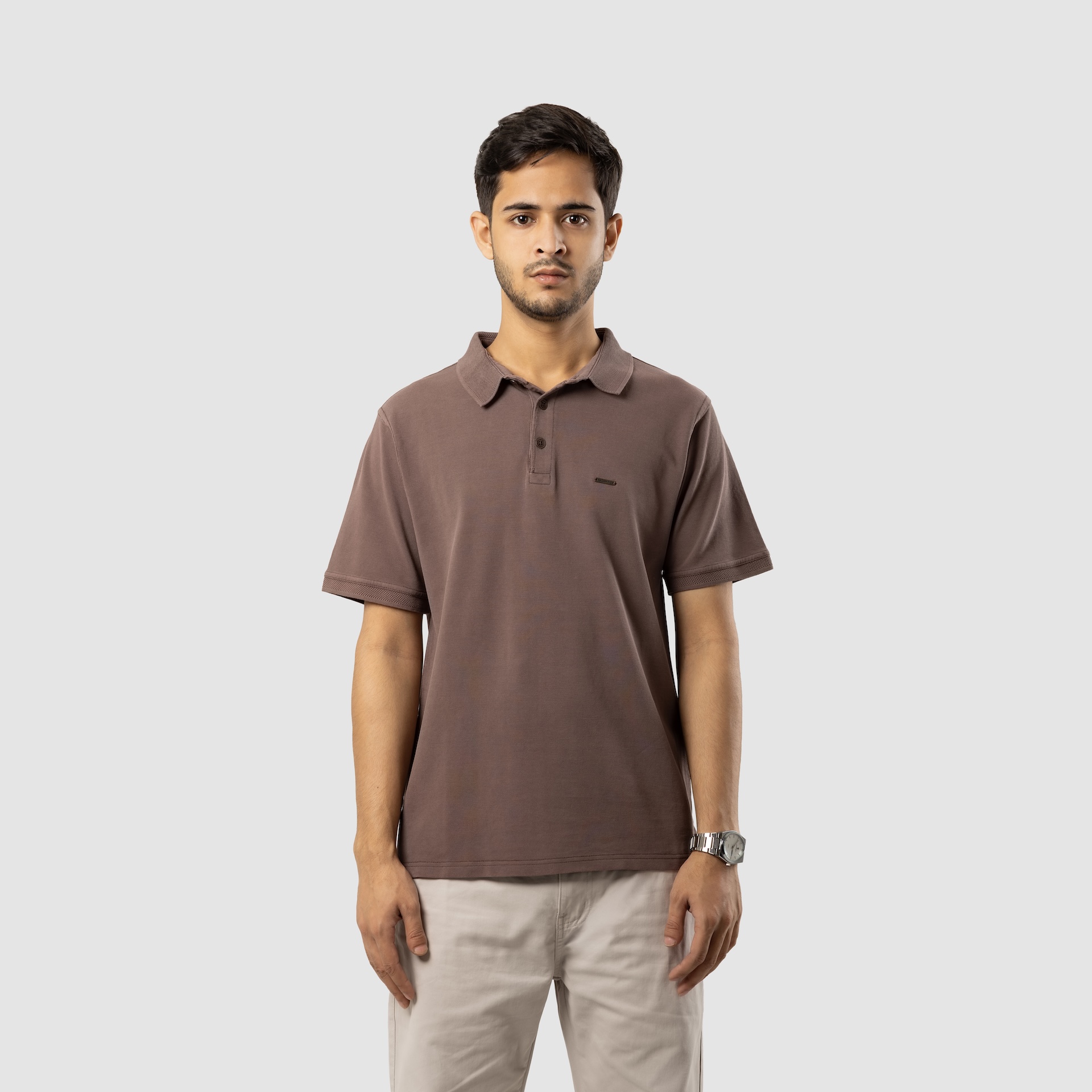 Comfiq work2play-2468 Walnut - Double Lacoste Polo - Image 1