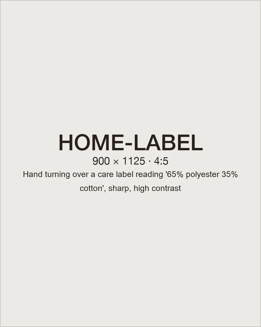 A synthetic garment care label