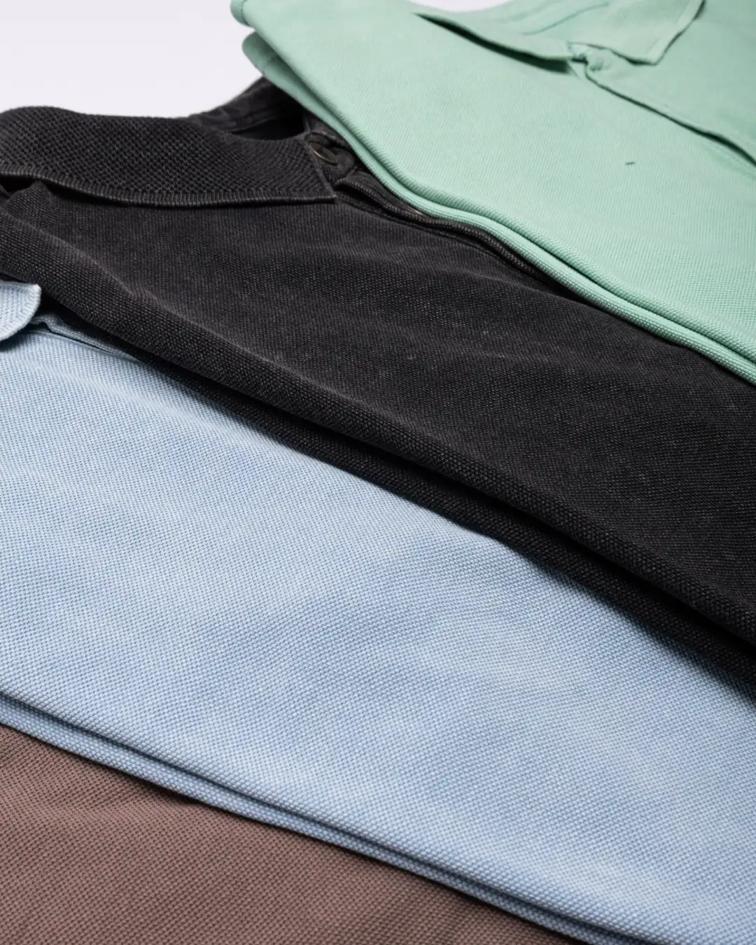 Folded double-lacoste cotton polos